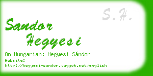 sandor hegyesi business card